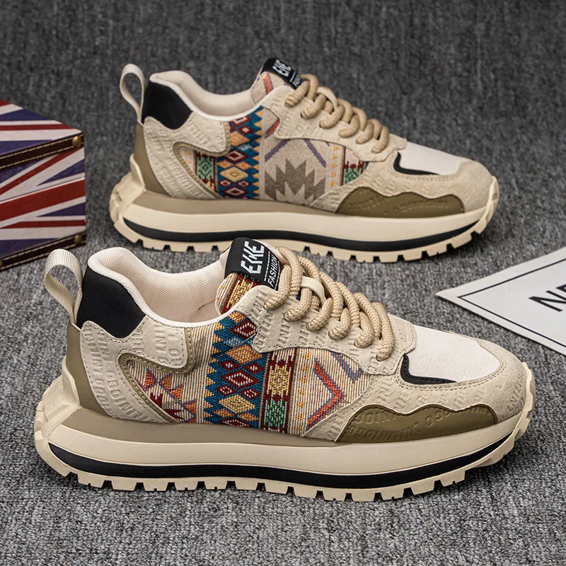 New Men's Spring/Autumn Shoes Shang Printed Embroidery Sports Leisure Shoes Comfortable Men's Footwear for Spring And Autumn