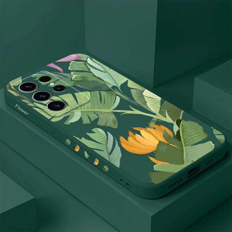 

Banana Leaf Phone Case For Samsung Galaxy S25 S24 S23 S22 S21 S20 S10 S10E Ultra Plus FE Note 20 Ultra Plus Cover