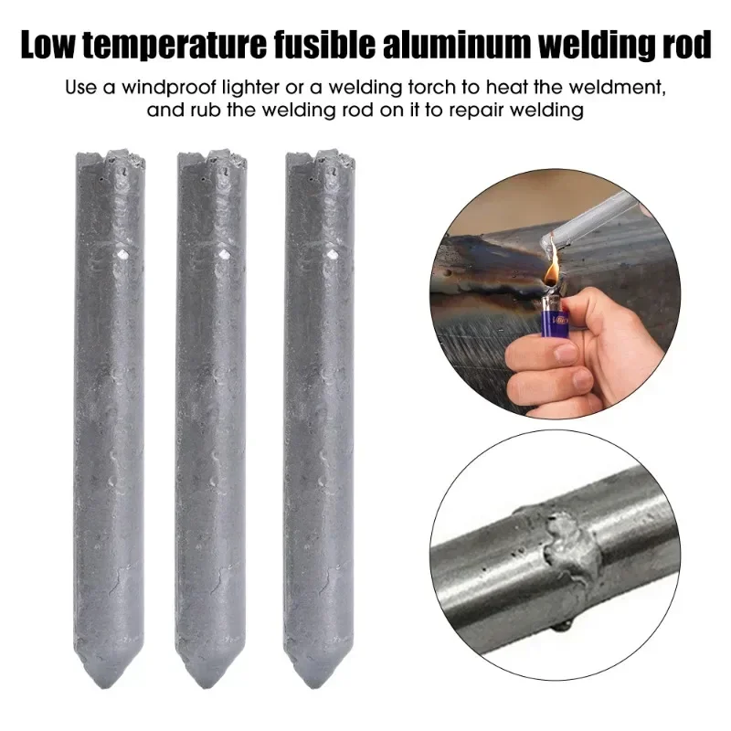 3/12Pcs Low Temperature Melt Aluminum Welding Rods Weld Bars Cored Wire Rod Solder for Soldering Aluminum No Solder Powder