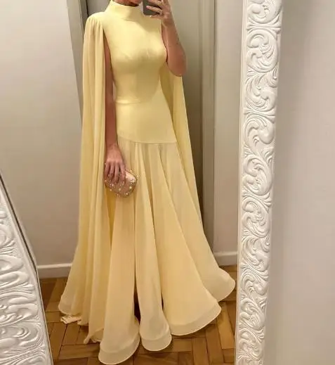 Nueva ropa de mujer elegante empalme cintura ceñida amarillo cadera envoltura vestidos largos temperamento desplazamientos mujeres vestidos de fiesta atractivos