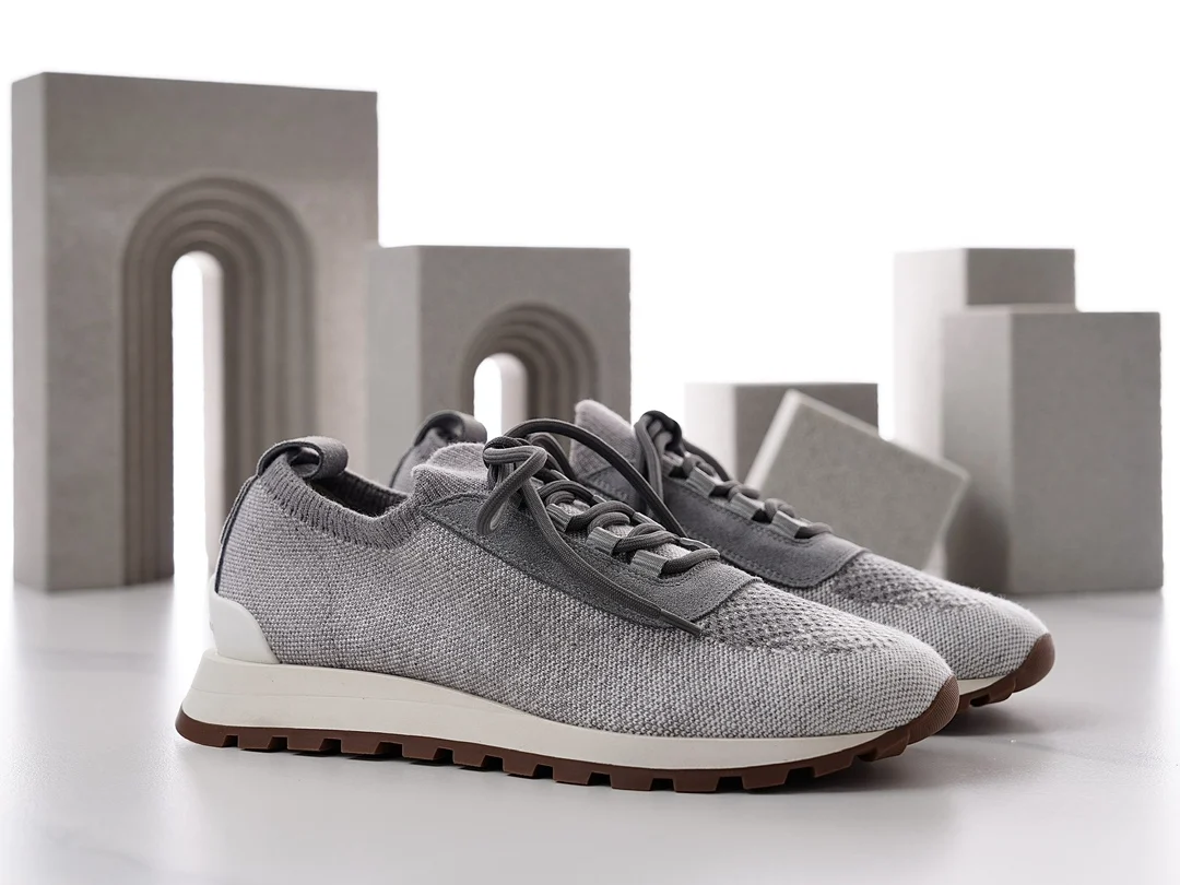 New Knitted Breathable Sneakers For Men, Lace‑Up Platform Flat Casual Shoes, Round Toe Summer Daily Walking Footwear_vogvips.com