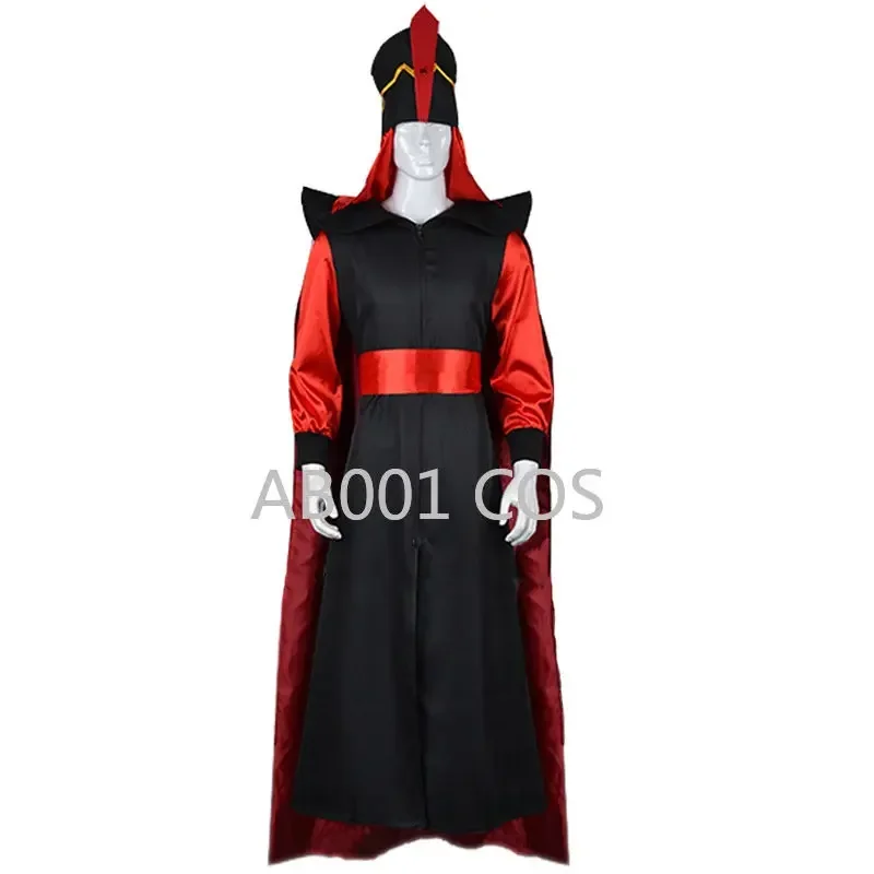 Movie Themagic Lamp Aladdin Jafar Man Halloween Makeup Costume Adult Role Play Wizard Jafar Robe Costumes Halloween Cosplay