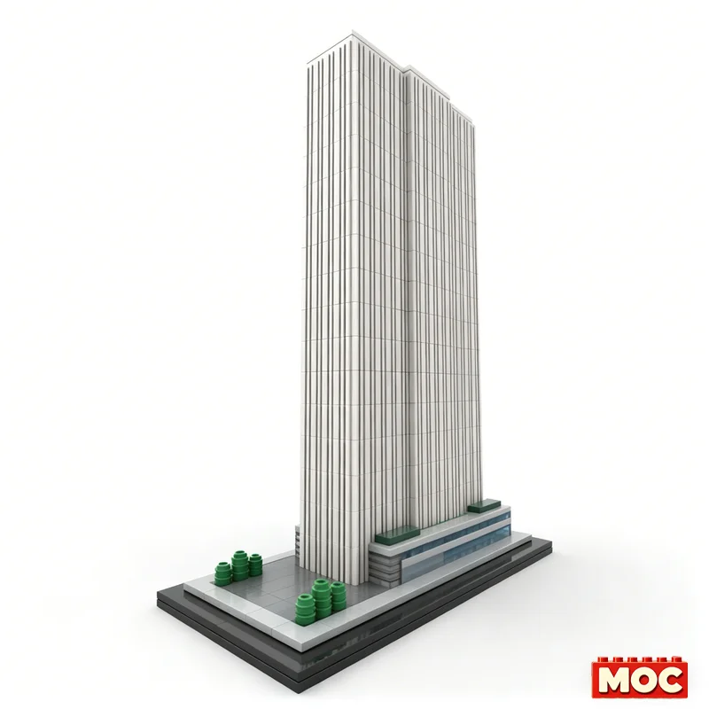 1017 Pcs General Motors Building 1:800 Scale Manhattan Custom Building Blocks Modern Skyscraper Model Educational Assembly Toys