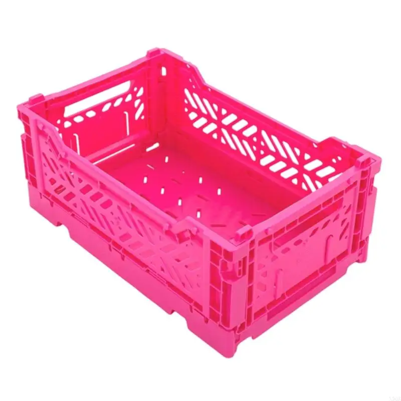 Foldable Desktop Storage Basket Stackable Plastic Organiser Box for Kid Toy Snacks Cosmetics Tool Kitchen Tableware 