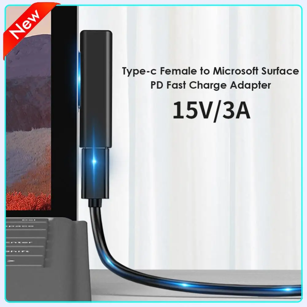 Convertisseur de prise de charge rapide 102W 6,8a PD, pour Microsoft Surface Pro X 8 7 6 5 4 3 Go Book, chargeur USB C, adaptateur d'alimentation magnétique
