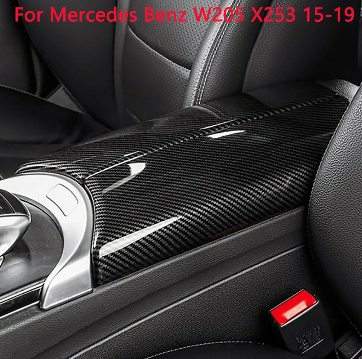 

Carbon Color Console Armrest Box Panel Cover For Mercedes Benz W205 X253 2015-19