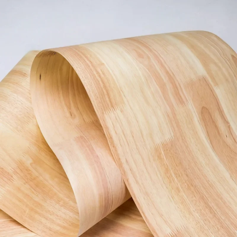 L:250X40cm Natural Rubber Wood Veneer Sheet for Furniture Decor Stairs Wardrobe Cabinet Renovation Craft DIY Veneer Panels