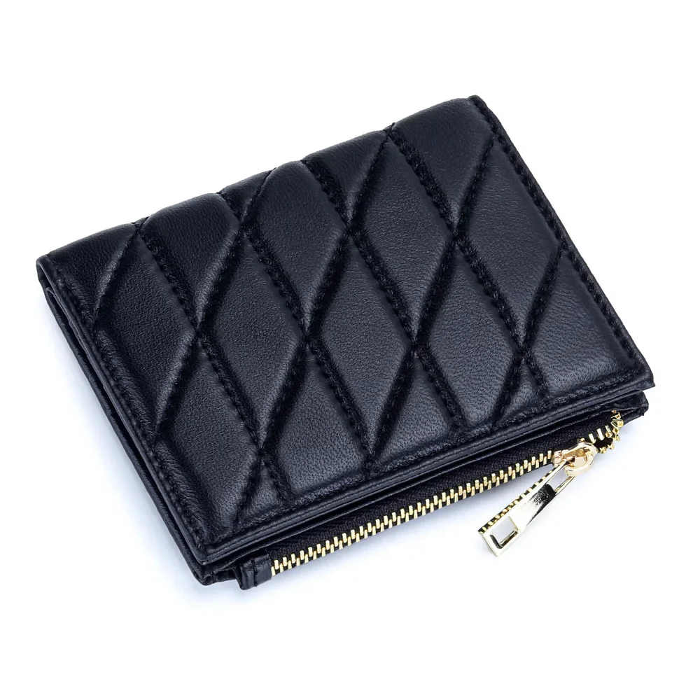 New Womens Genuine Leather Wallet Card Holder Small Bifold Purse Cute Small Pocket Wallet for Women Girl Ladies Mini Short Purse