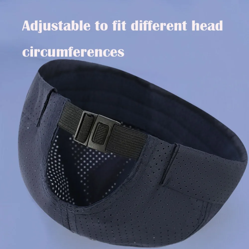 Fashion Retro Brimless Docker Cap Adjustable Solid Color Mesh Hat Quick Drying Breathable Melon Skin Caps Unisex
