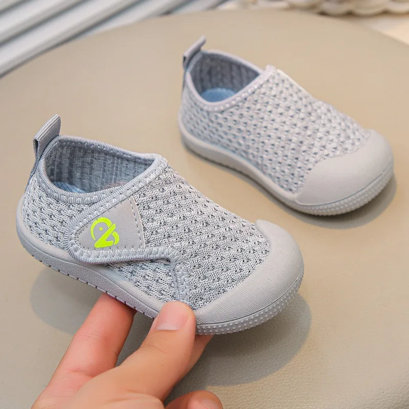 2025 Children Casual Shoes Air Mesh Breathable Kids Sneakers Soft Sole Hook-loop Leisure Flexiable Trendy Kids Flat Shoe 21-30