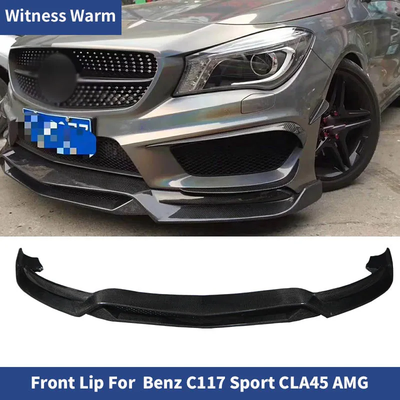 Carbon Fiber Front Lip Bumper Spoiler Splitter for Mercedes Benz W117 CLA AMG Cla45 Car Styling 14-15