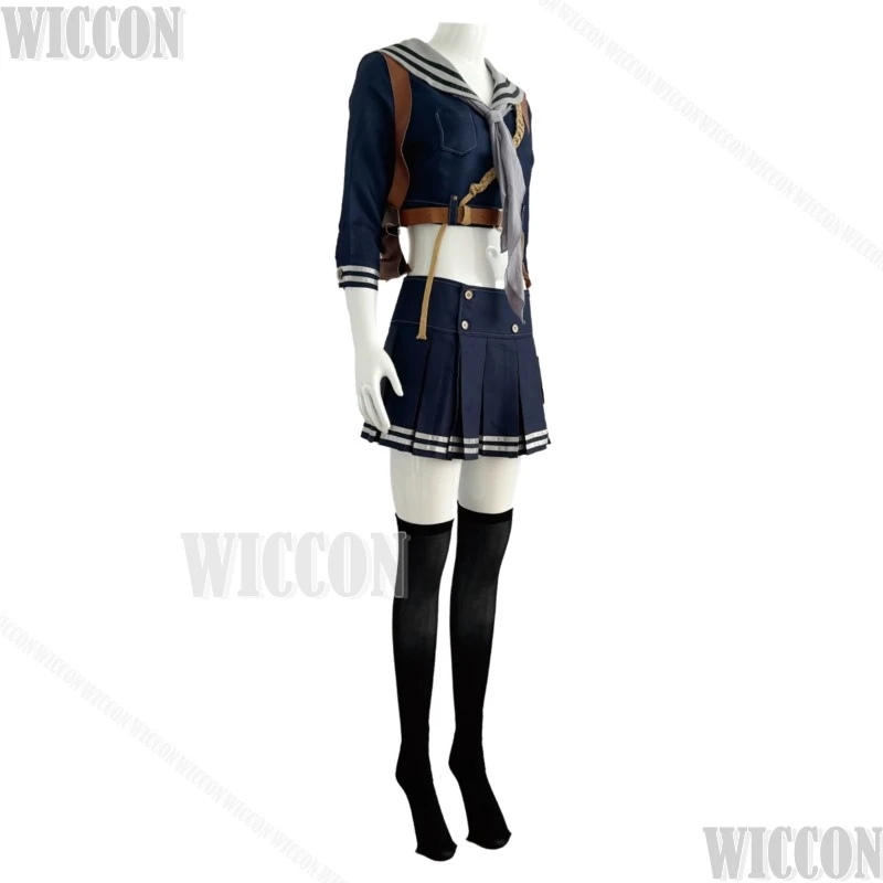 طفل دمية مصاصة فيلم لكمة فتاة شابة جميلة تأثيري فستان أزرق زي مدرسي أمريكي امرأة هالوين نافيداد كرنفال