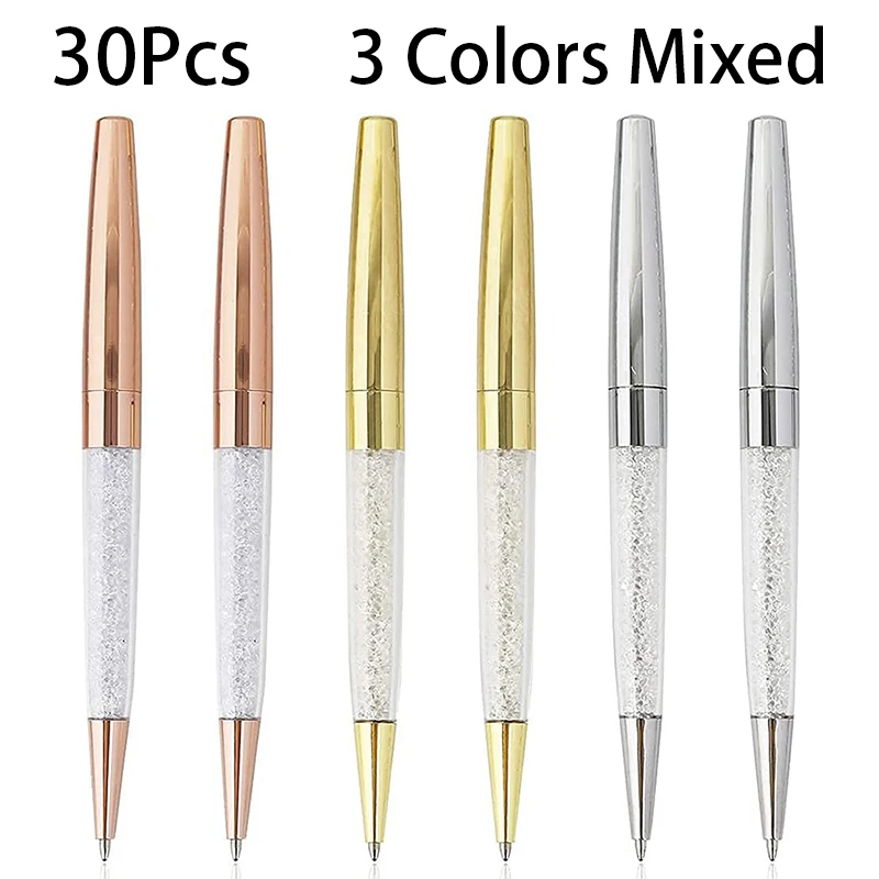 30Pcs Ballpoint Pen Metal Advertising Ballpoint Pen Crystal Ball Pens