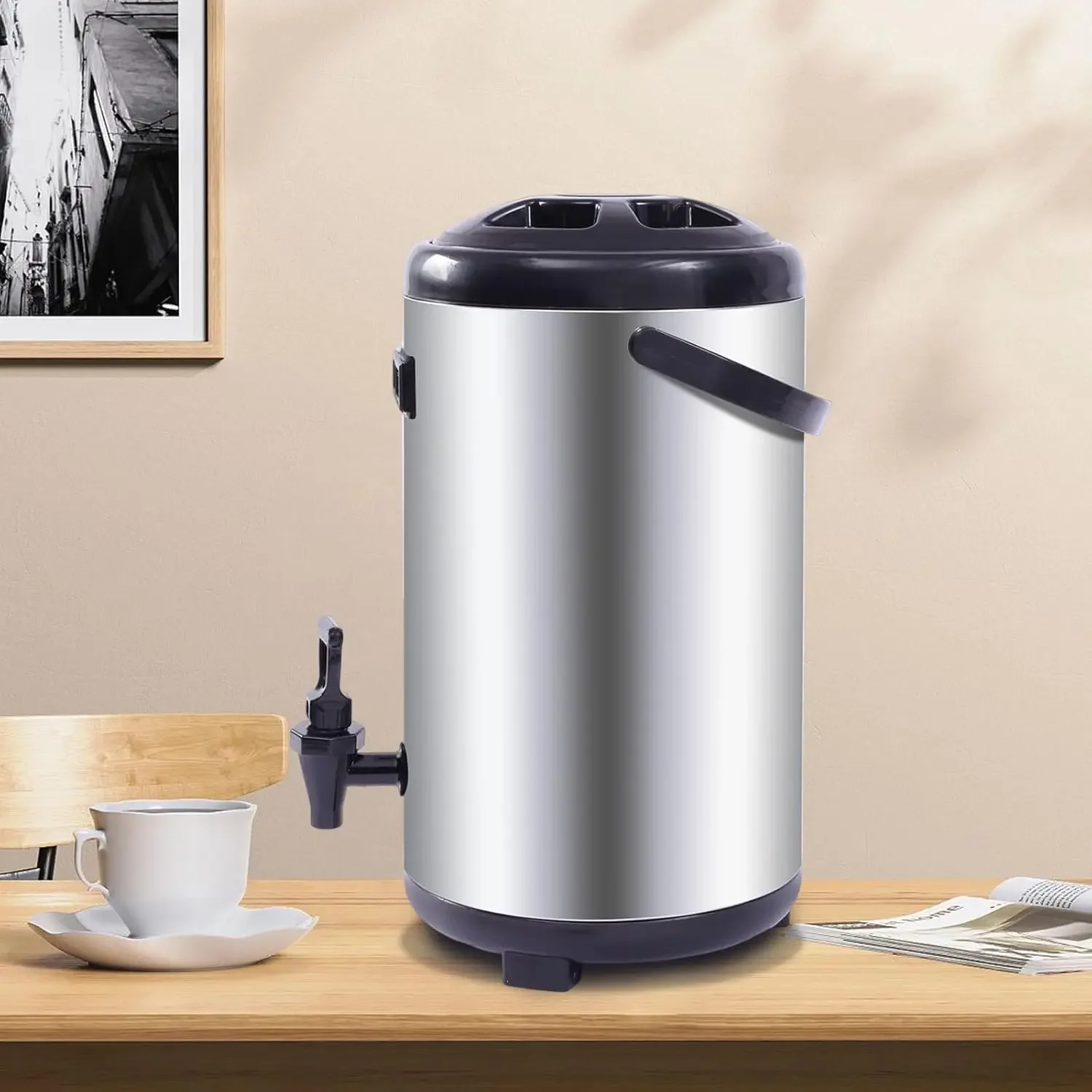 

Изолированный диспенсер для напитков — диспенсер для горячих и холодных напитков емкостью 3,2 галлона с вкладышем из нержавеющей стали 304 и герметичным краном (серебристый)