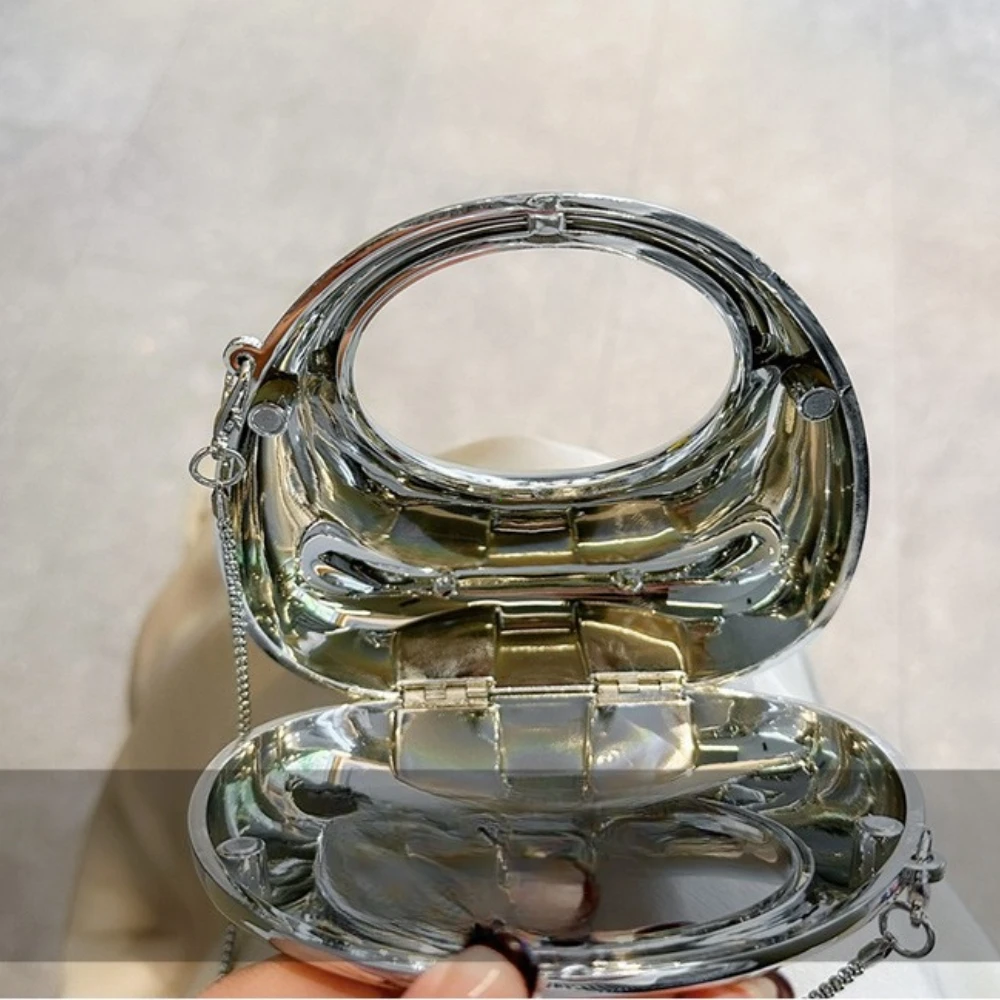 حار بيع المرأة حقيبة كروسبودي 2025 جديد بولي كلوريد الفينيل بريق معدني نصف القمر مأدبة الحفلات حقيبة نسائية حقيبة يد فاخرة Bolso De Mujer #5