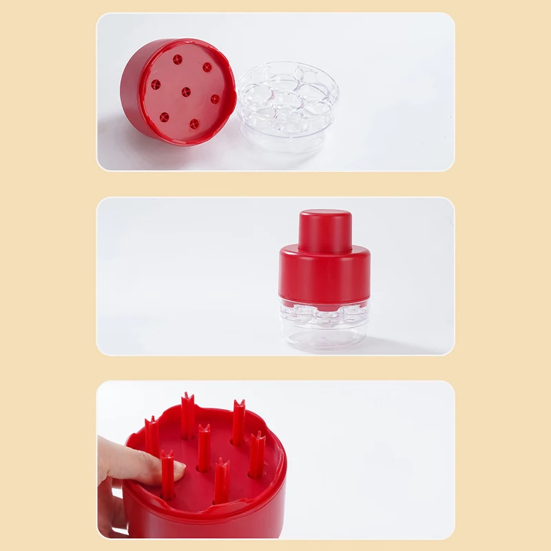 New Press Type Cherry Pit Removal Tool, Portable Cherry Pit Remover, 7 Hole Multipurpose Tool For Kitchen Cherry Jam,Easy To Use