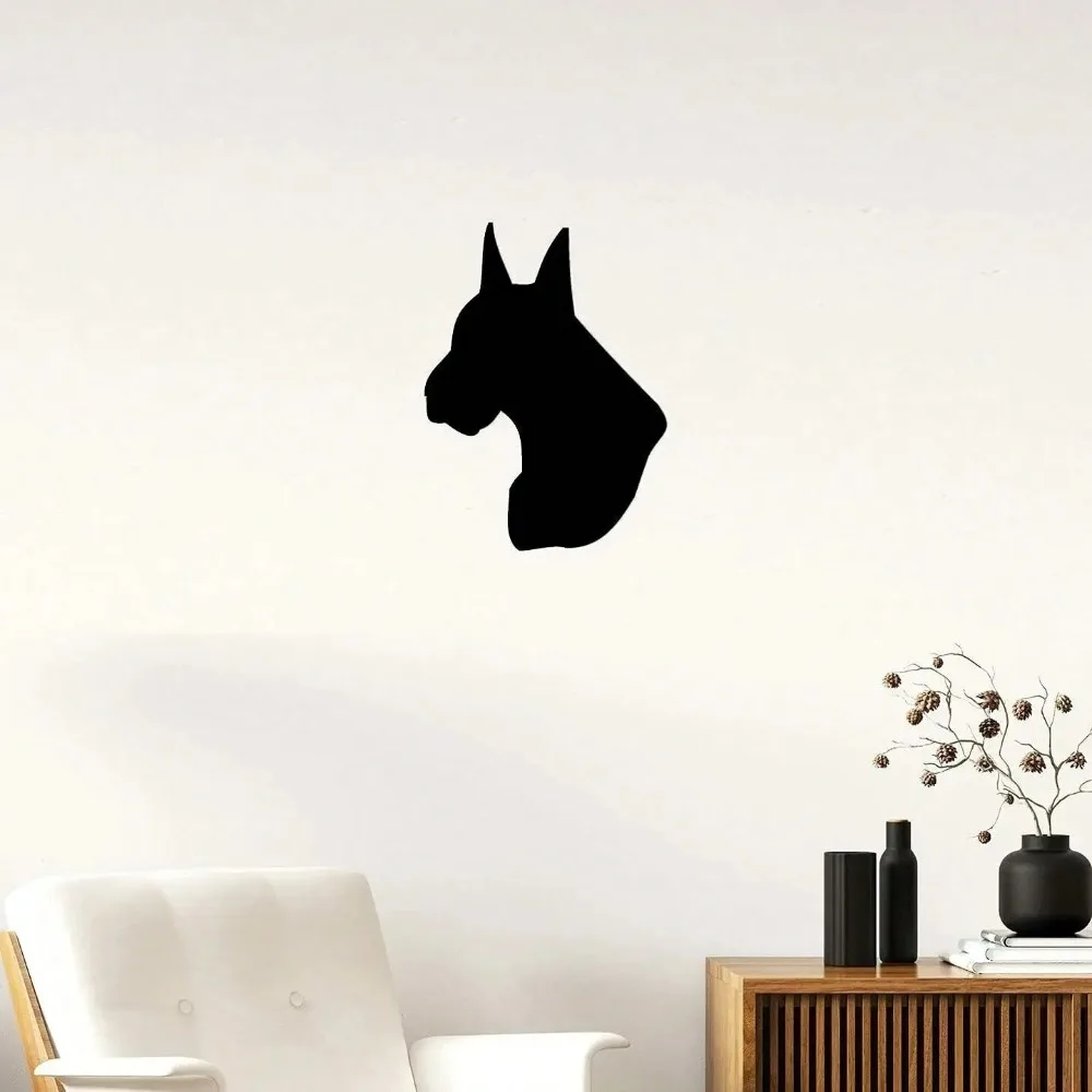 

Metal Dog Head Silhouette Wall Art, Indoor Outdoor Iron Decor, Black Sculpture for Home