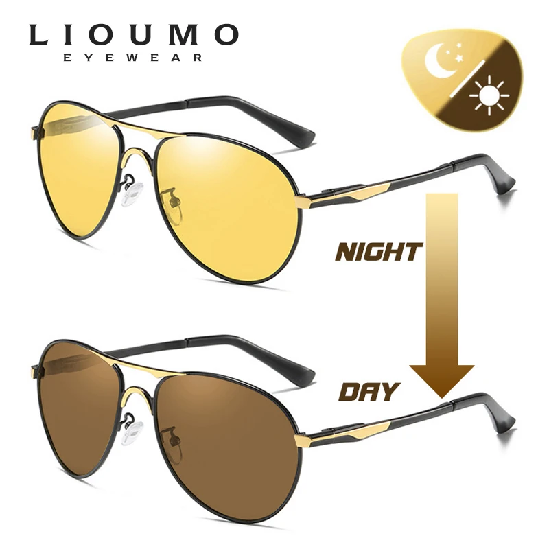 LIOUMO Top Quality Day Night Vision Glasses For Driving Polarized Sunglasses Men Photochromic Glasses Women gafas de sol hombre