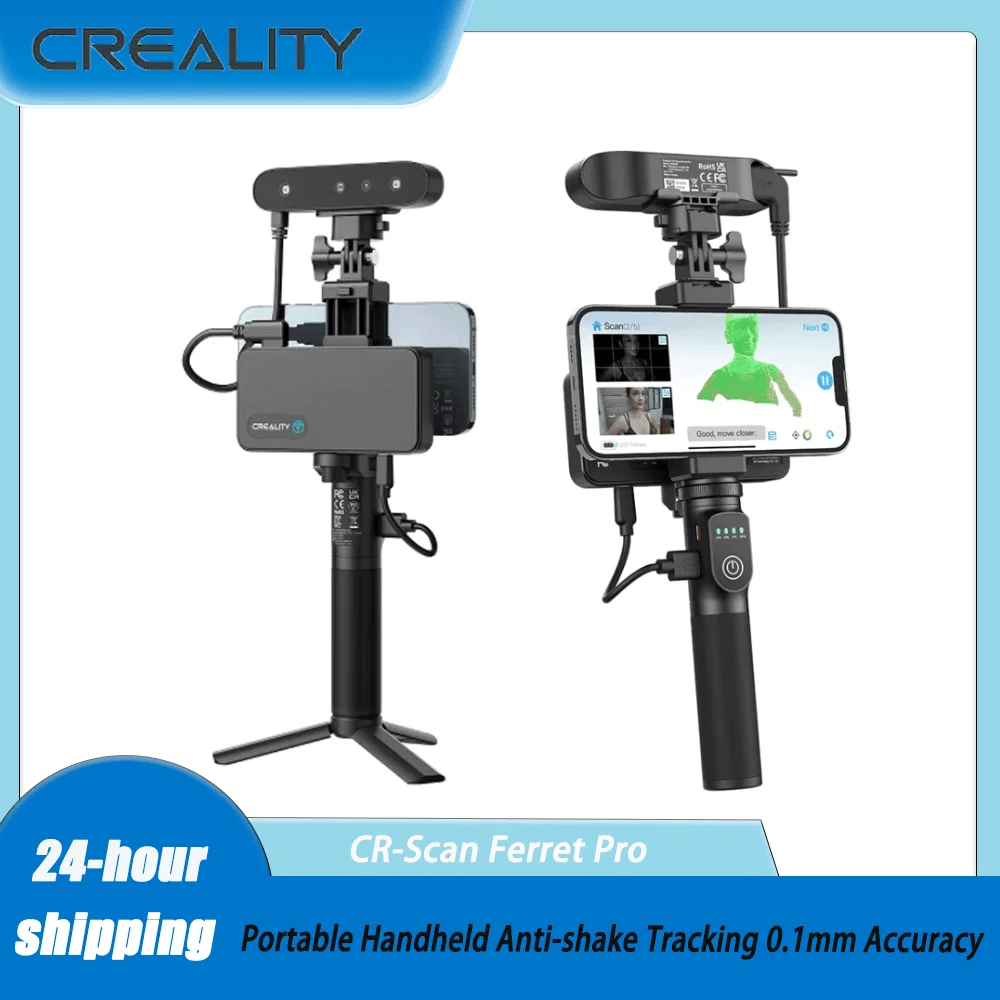 Creality CR-Scan Ferret Pro WiFi 3D Scanner Portable Handheld Anti-shake Tracking 0.1mm Accuracy Wireless Scanning for iOS and A