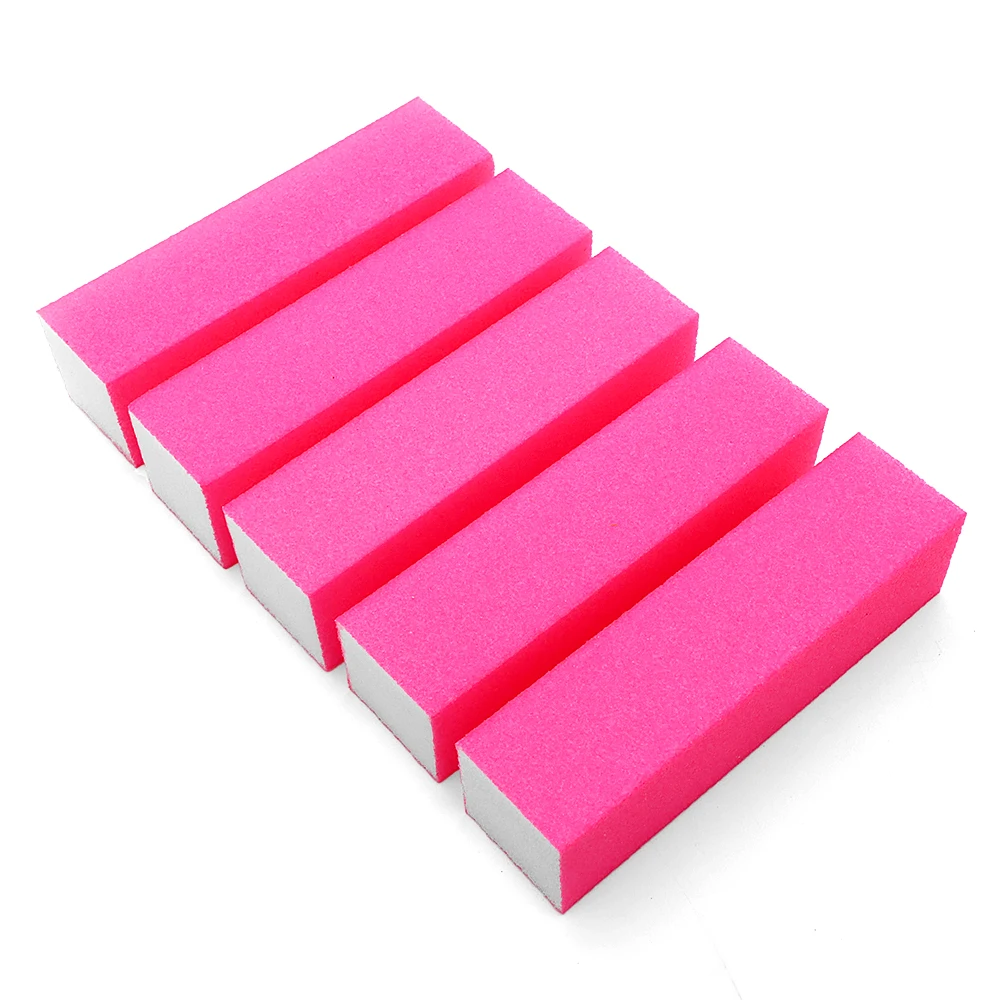 5Pcs/Lot Sponge Nail Art Files Buffer Nail Supplies For Professional Mini Sanding Block Pink Nails Accessories Manicure Products