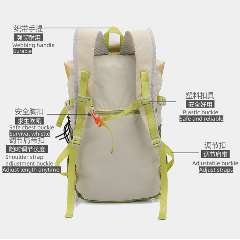 حقائب سفر جديدة ذات سعة كبيرة، وحقائب ظهر خارجية منفصلة جافة ورطبة، وحقائب ركوب الدراجات المقاومة للماء، وحقائب المشي لمسافات طويلة قابلة للطي #2