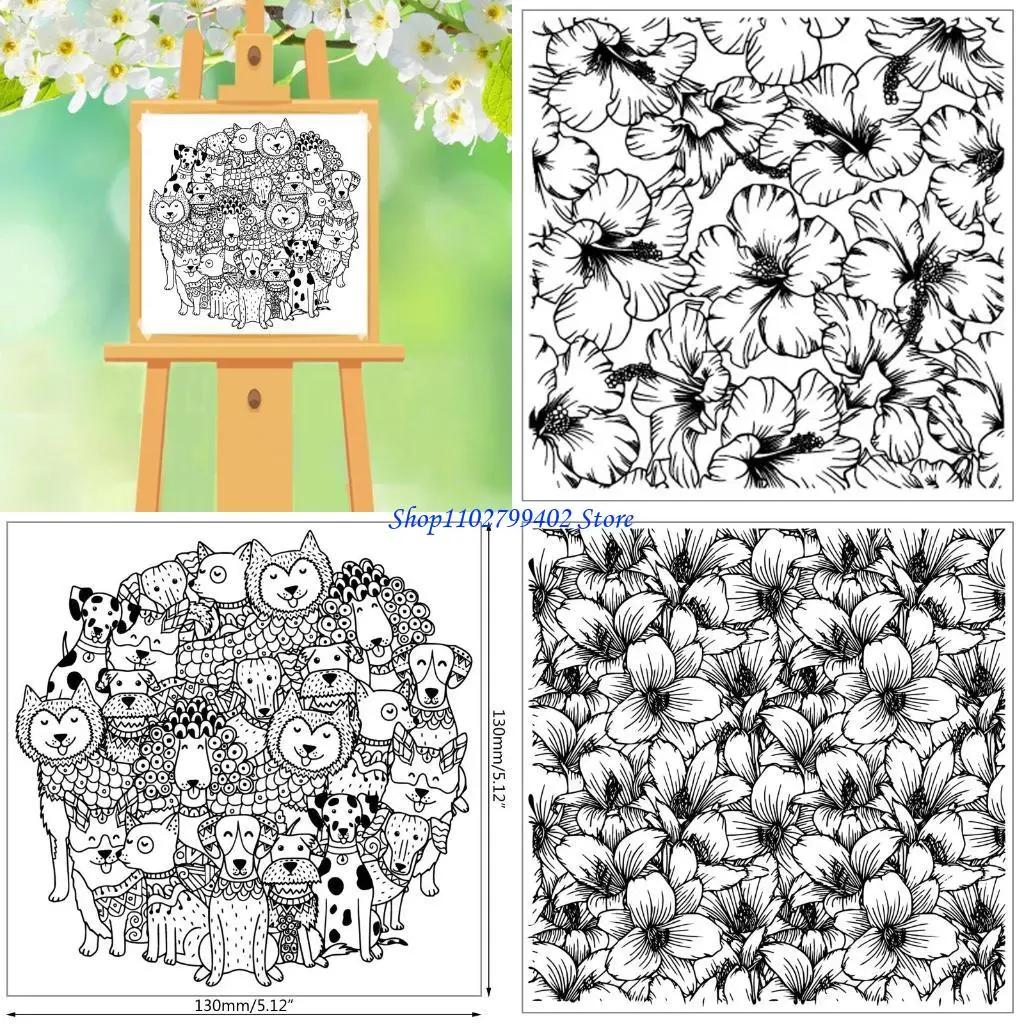 547F Flowers Background DIY Silicone Clear Stamp Cling Seal Scrapbook Embossing Album Decor Craft