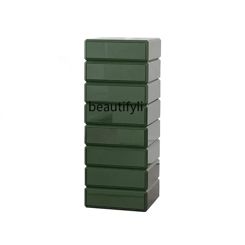 

R1 Rotatable Green 8-Layer Chest of Drawers Multifunctional Storage Simple Living Room Bedroom Storage Cabinet