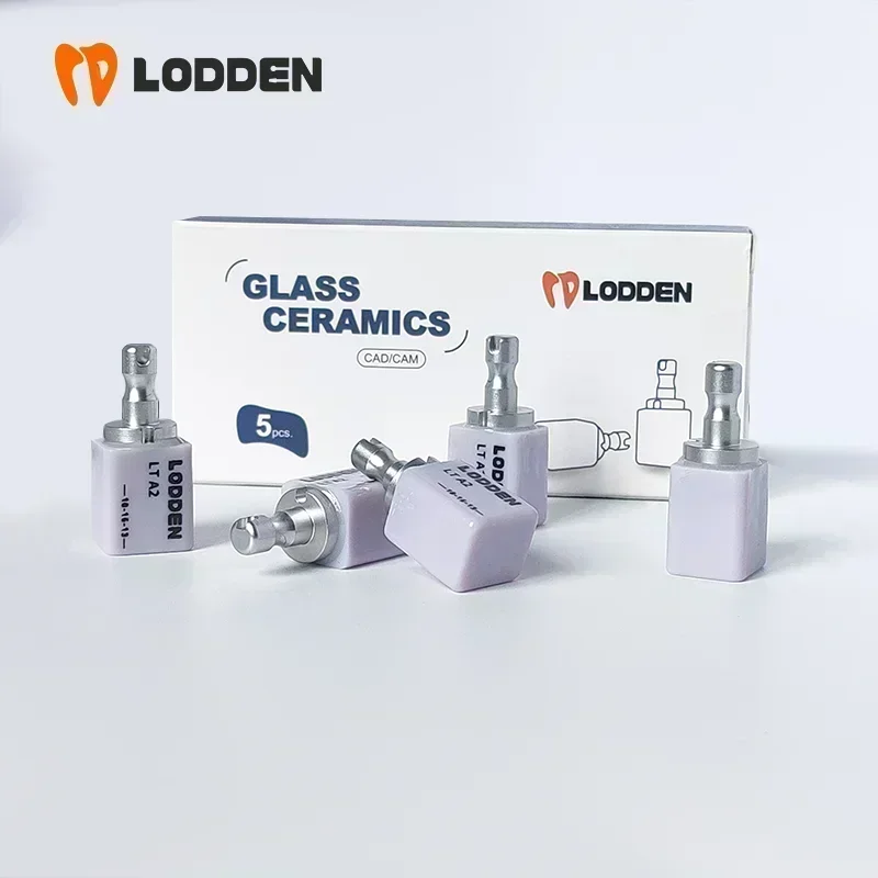 LODDEN 5pcs Lithium Disilicate C14 Glass Ceramic Blocks LT/HT Dental Lab Crown Material for CAD CAM Sirona Cerec Milling Syste