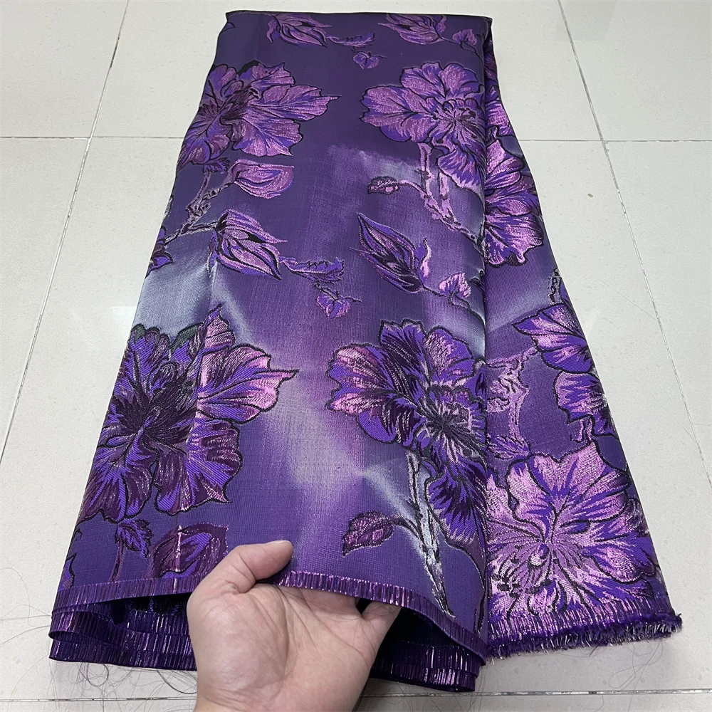 

2025 High Quality African Nigerian Tulle Lace Fabric Organza Embroidery Guipure Party Gown Dress Brocade Jacquard 5Yard YXZ190