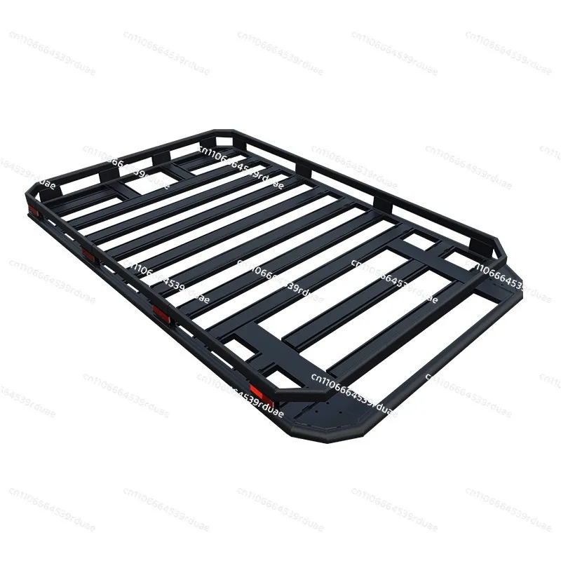 Integrated roof platform roof frame with guardrail and double expansion slot