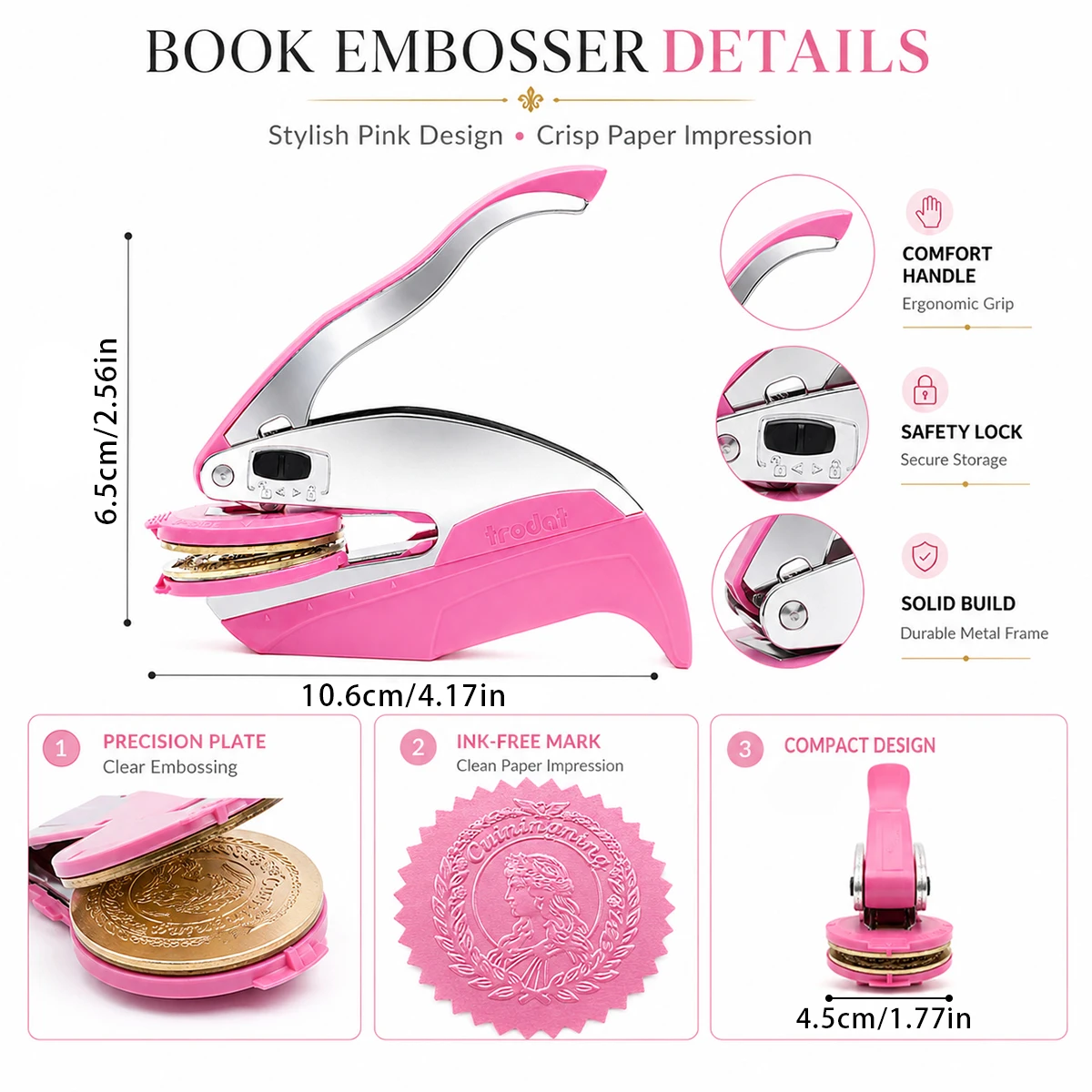 Custom LOGO Hand Held Embosser Stamp, Personalized 2 Initial Wedding Monogram Book Embossing Stamp for Envelope Invites