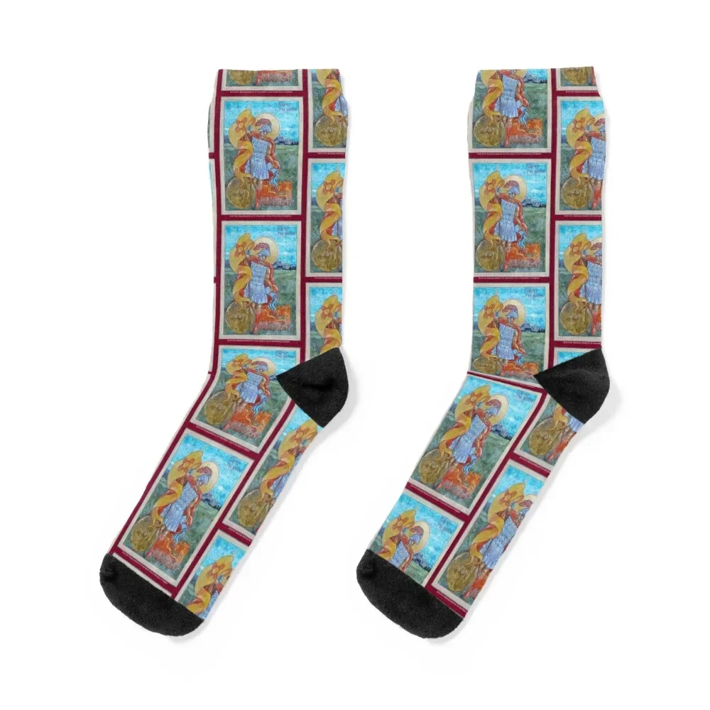 

St. Florian Icon - Patron Saint of Firefighters. Socks luxe christmas stocking Non-slip floor Socks Female Men's