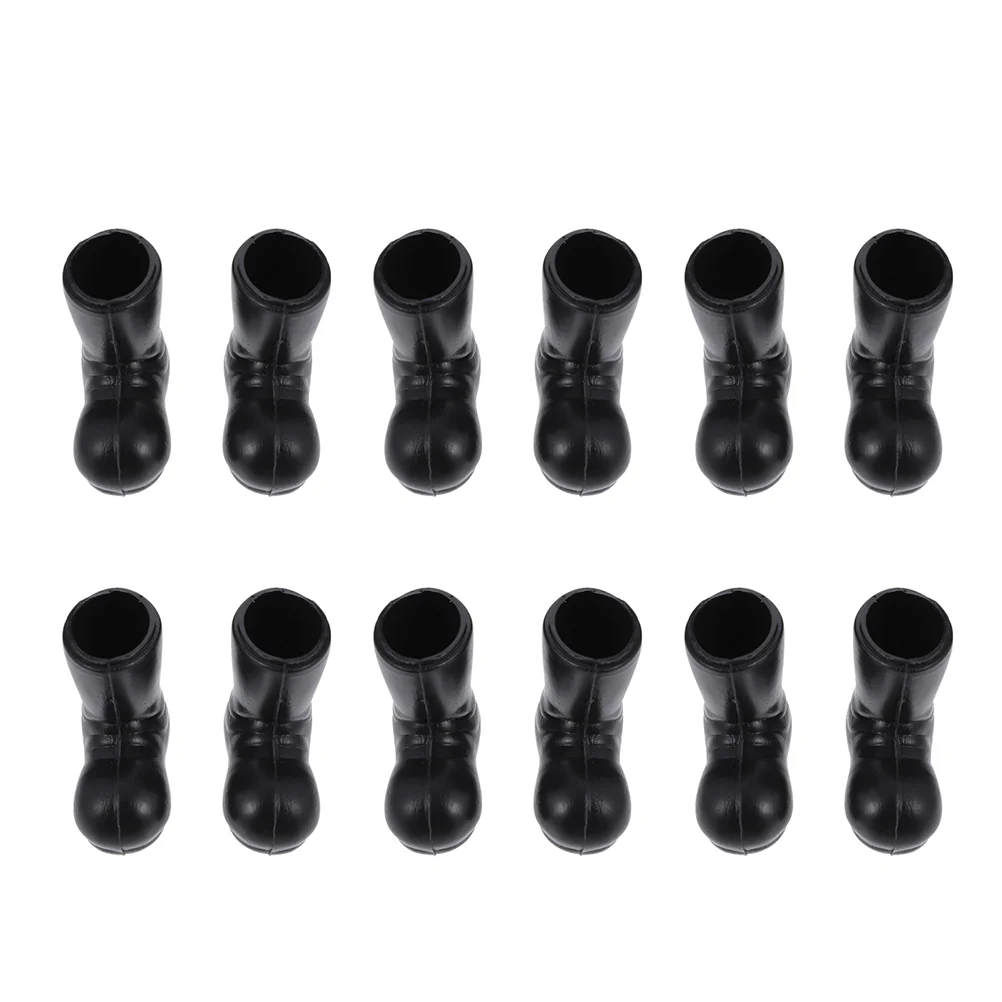 

12 Pcs Christmas Table Decorations Boots Model Xmas Gift Dollhouse Artificial Santa Black Miniature Ornament Man