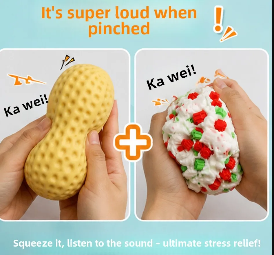 2027Mystery Blind Box Crunchy Block Squeeze Ball Random Fruit Shape Squishy Toy ASMR Sound Sensory Stress Relief Surprise Gift view 6