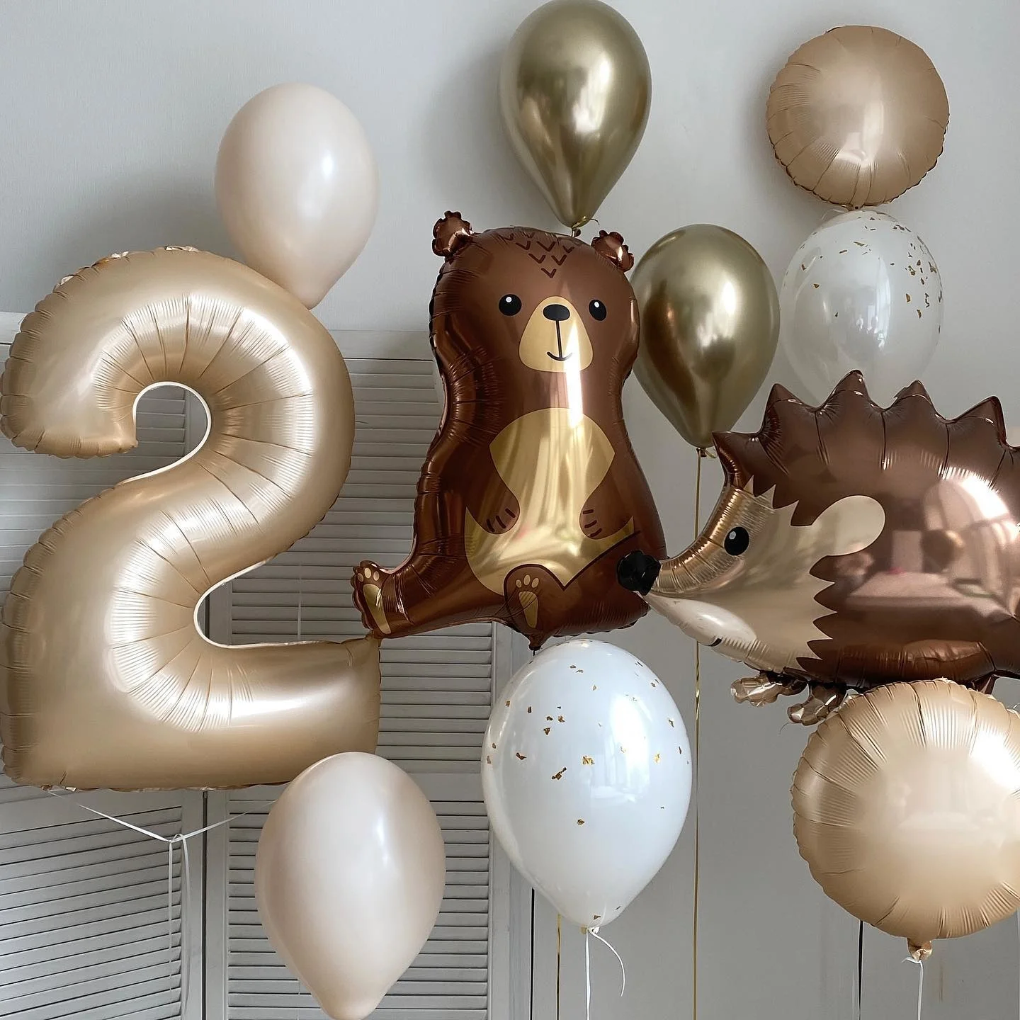 1set Carton Bear Vintage Brown Balloon Set Caramel Number Balloon for Kids Bear Themed Birthday Party Decorations DIY Supply