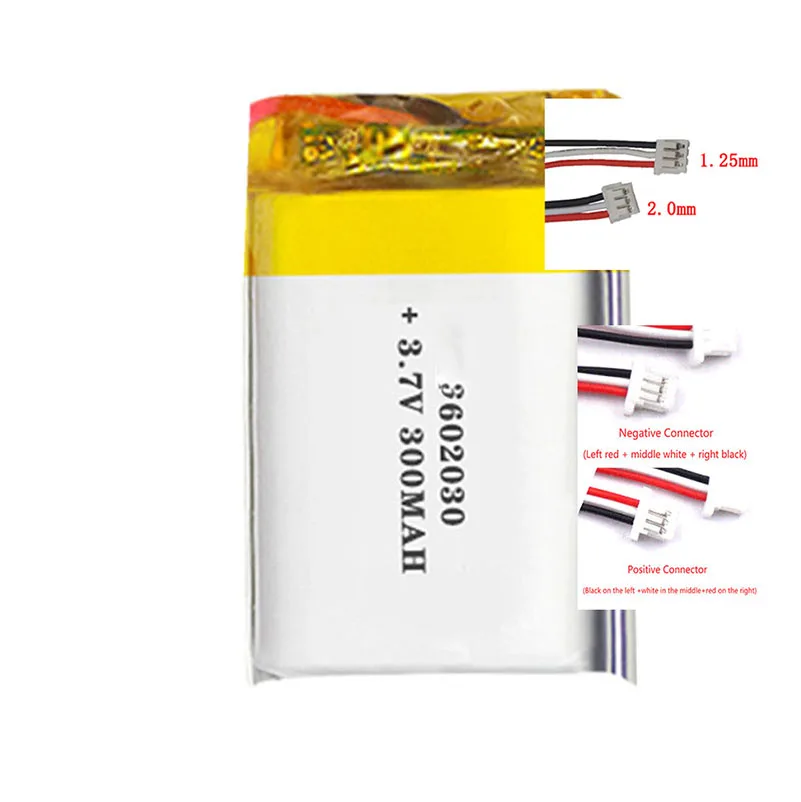 Akumulator 3.7V 300Mah 602030 JST 3Pin bateria litowo-jonowa litowo-polimerowy do mobilnego tabletu zasilanego MP3 Power Bank DVD MP4 inteligentny