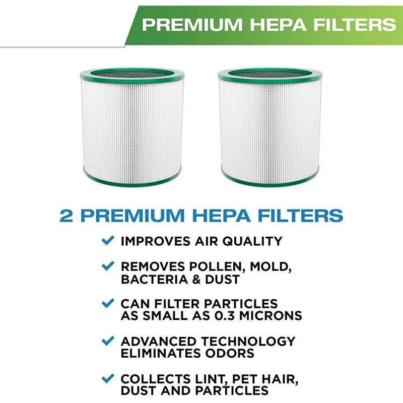 2 Packs Replacement Air HEPA Filter For Dyson TP00/TP02/TP03/AM11,Tower Purifier For Dyson Pure Cool Link