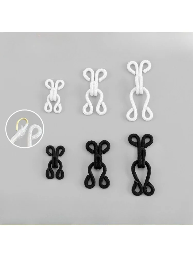 Crochets et yeux en laiton de haute qualité, 6 pièces, bagues tressées en Nylon résistant à l'usure, crochets pour vêtements pour femmes