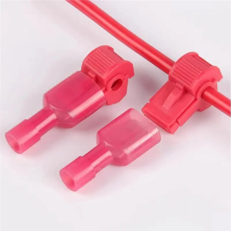 ABXF-Quick Electrical Cable Connector Waterproof Crimp Wire Terminal Red No-Cut Terminal Blocks