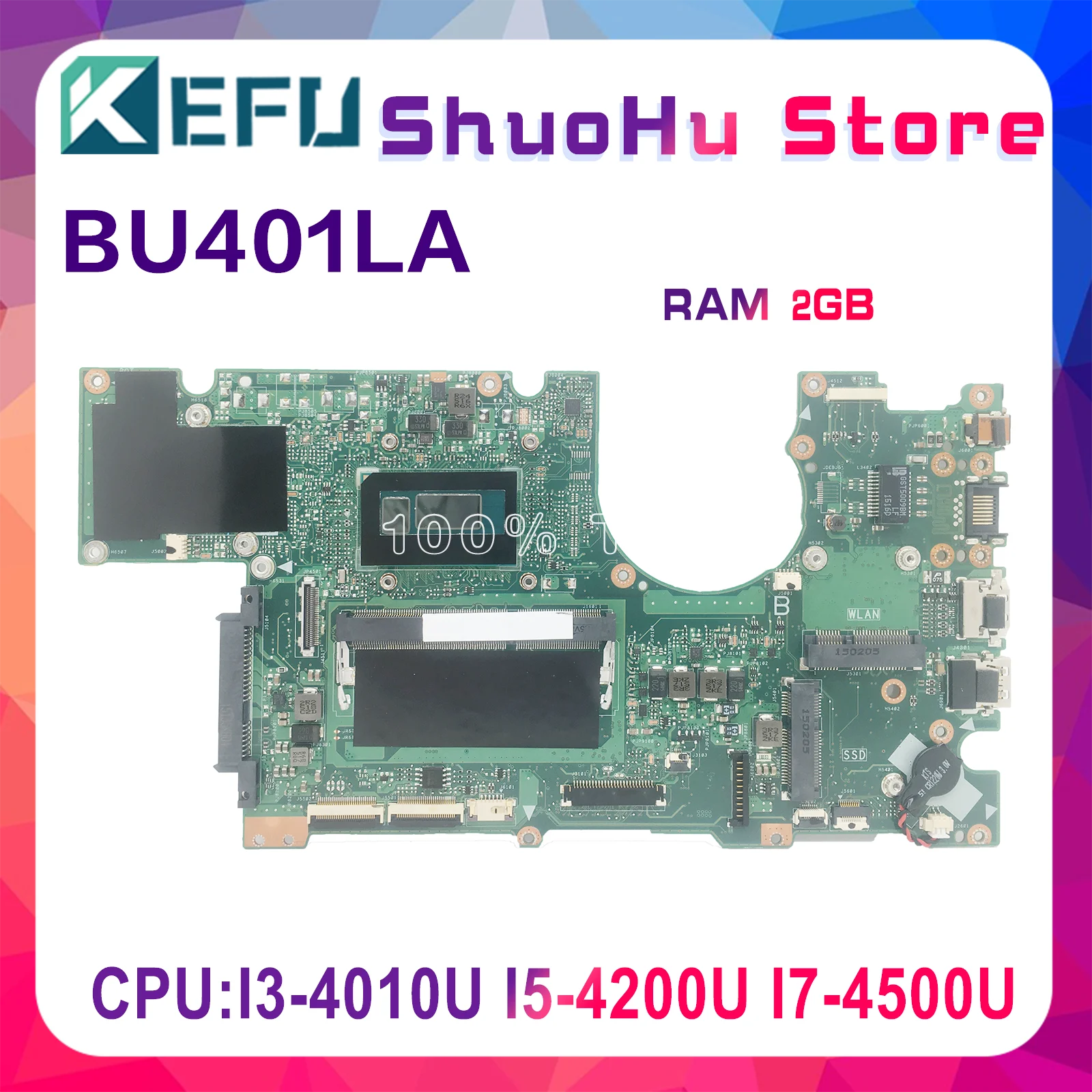 

BU401LA Notebook Mainboard For ASUS BU401L BU401LAV BU401LG Laptop Motherboard With I7-4500U I5-4200U I3-4010U 4GB/2GB GT730M