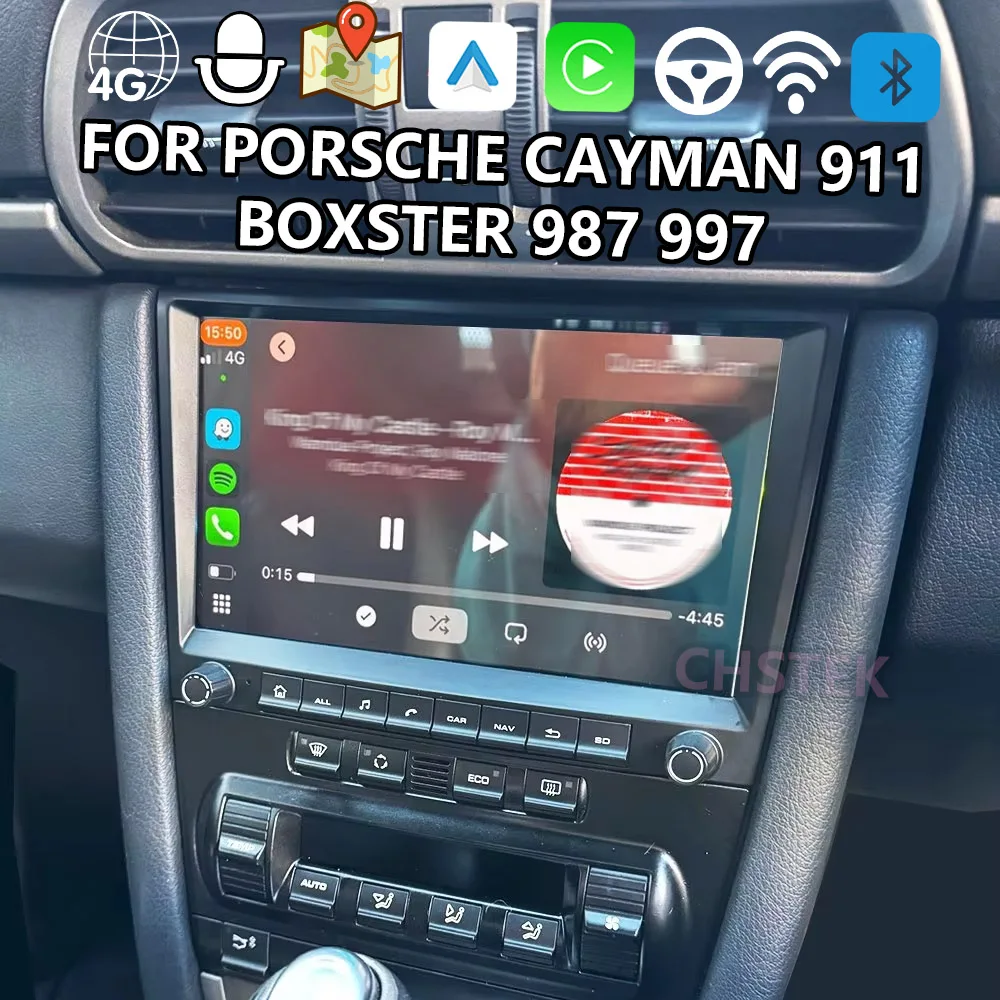 CHSTEK Car Headunit Android For Porsche Cayman 911 987 Boxster 997 Carplay Wireless 4G GPS WIFI BT5 DSP Autoradio Upgrade Models