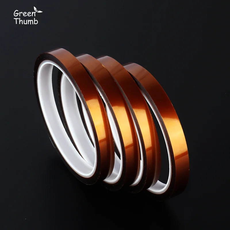 2pc 10mm by 33m High Temperature Kapton Adhesive Tape Heat Resistant Insulating Electronic Tape SMT BGA PCB Finger Masking