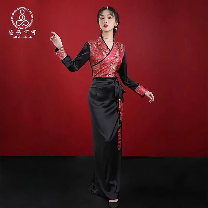 New original splicing Tibetan Internet celebrity Bora Guozhuang skirt