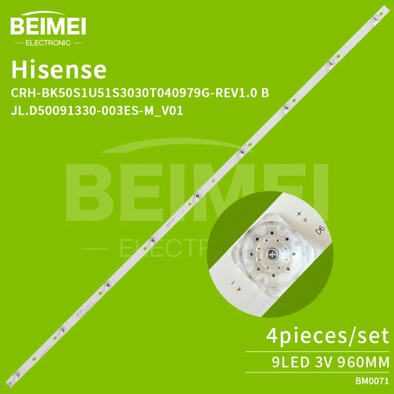 TV Backlight Strip CRH-BK50S1U51S3030T040979G-REV1.0 B TV Backlight Led Strip for Hisense HZ50A55 H50E3A 4PCS/SET