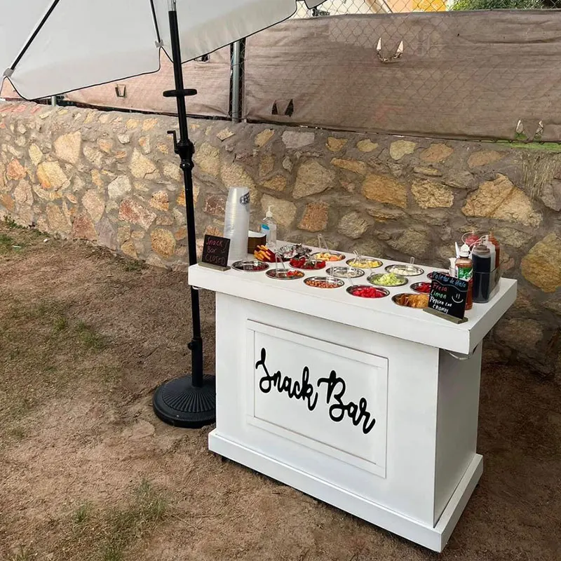 

lo-Factory Price Wooden Candy Cart Food Display Cart Custom Foldable Candy Cart With Wheels*