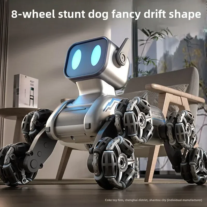 Cane robot intelligente per bambini, animale domestico virtuale con tecnologia nera