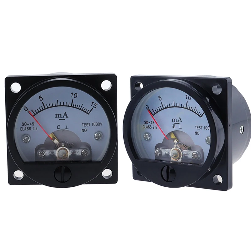 1 Piece 2.5 Accuracy DC 0-100mA Ammeter SO-45 Class Round Analog Panel Meter Black 1 Piece 2.5 Accuracy DC0-10mA 0-100mA Ammeter