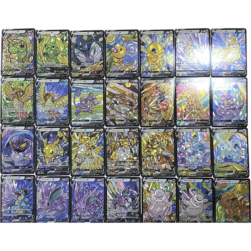 

55Pcs/set PTCG Coarse Flash Bronzing Flash Cards Charizard DIY Game Anime Collection Cards Gift Toys for Friends