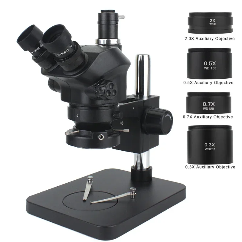 ForIndustrial Lab Simul-Focal 50X 100X Stereo Microscope Trinocular Microscope 0.5X 1.0X 0.7X 1.5X 2.0X Auxiliary Objective Lens