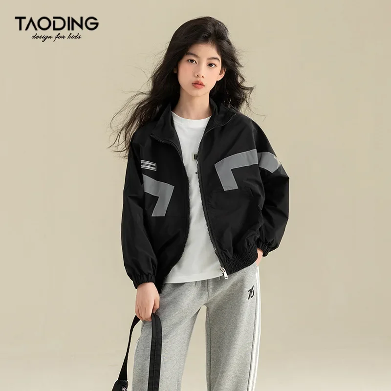 Girls Coat Spring and Autumn 2024 New Children Leisure Loose Everything Simple Casual Coat Korean Simple Style Fashion Top